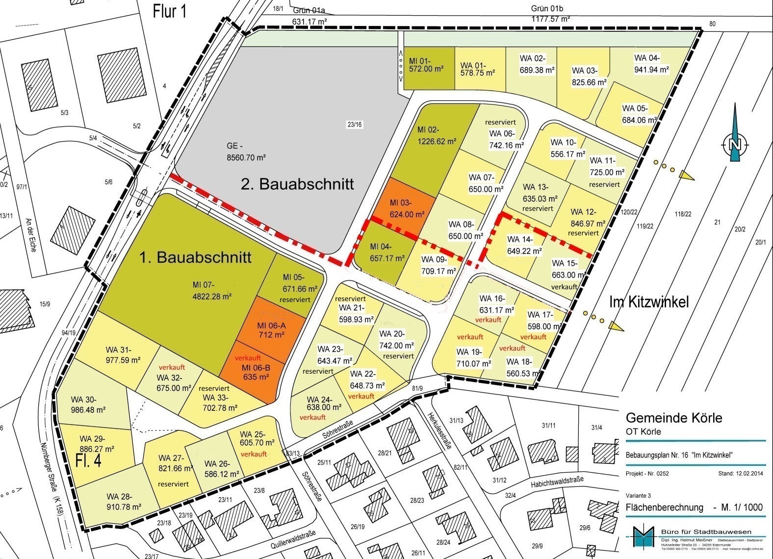 Baugebiet Kitzwinkel Körle Stand 09.12.2015